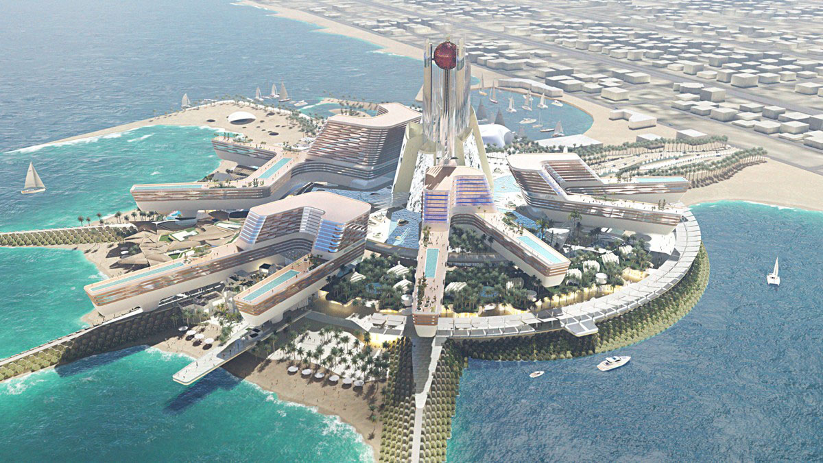 Остров в Дубае в стиле Лас-Вегаса с отелями MGM, Bellagio и Aria